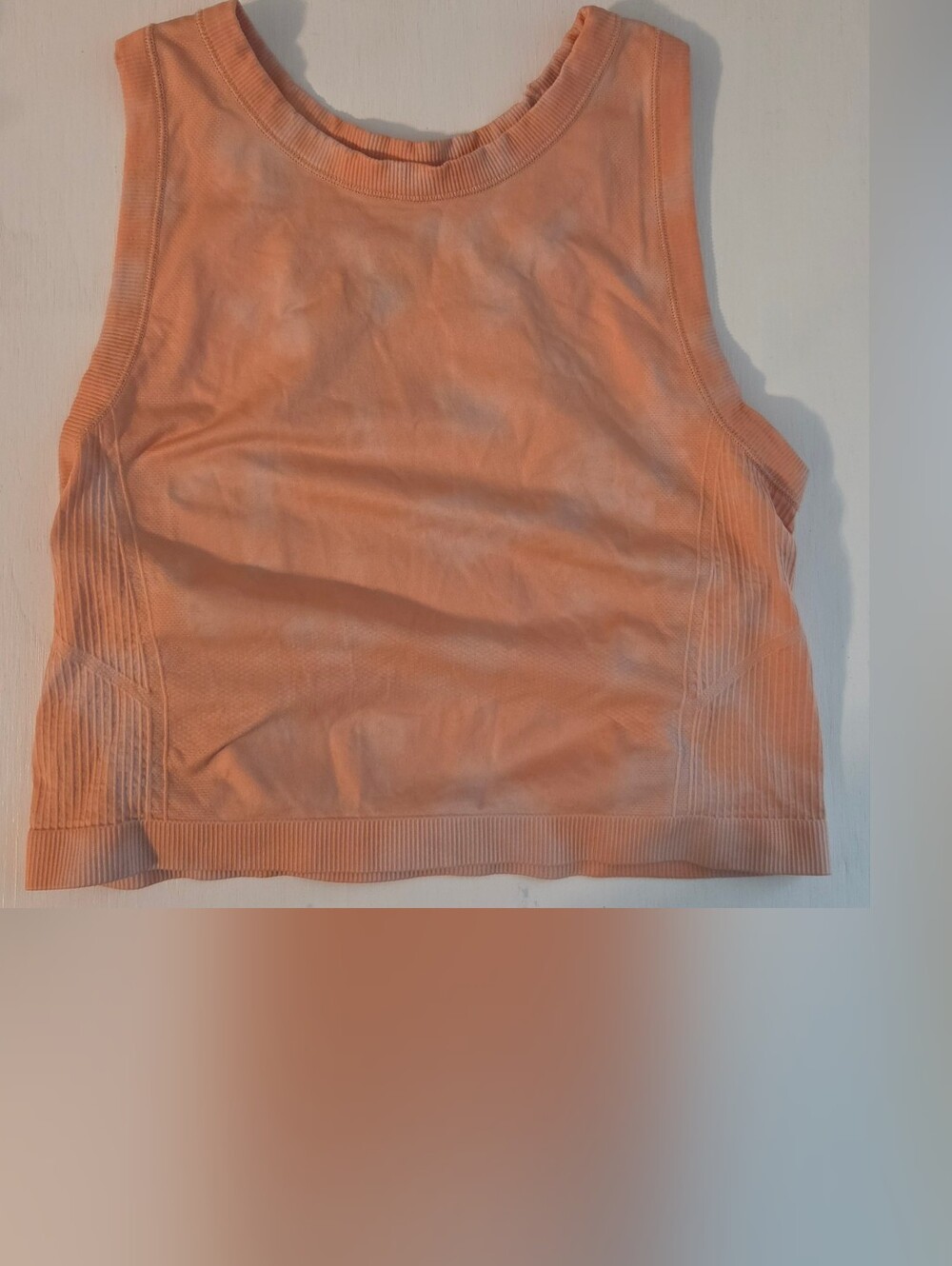 Old Navy Active Seamless Ribbed Crop Top - Creamsicle Tie-Dye Wash Large